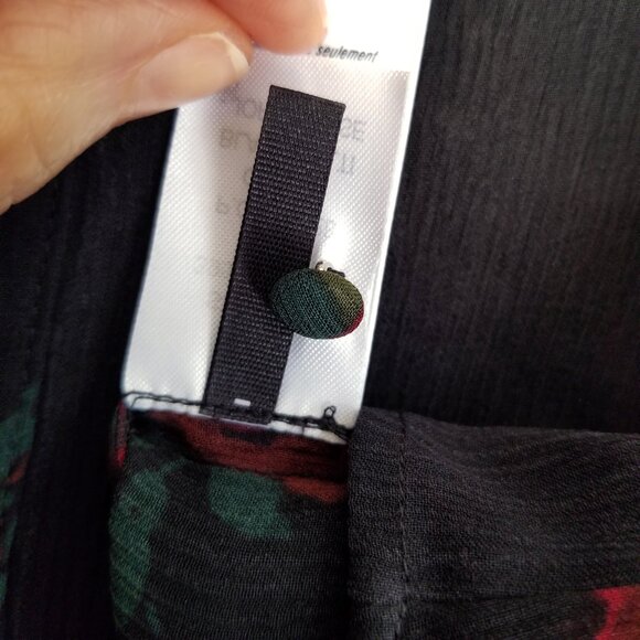 Paige Emilia Top Size L Black Multi-Joplin Rose Sheer NWT Floral Balloon Sleeves - Picture 16 of 16